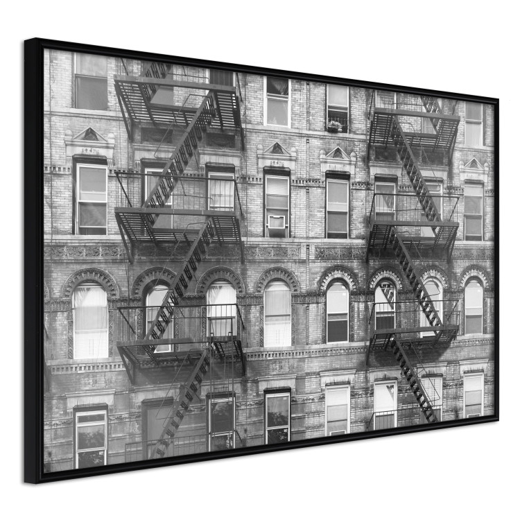 Poster Brick Apartment - black and white architectural shot in New York City 117232 additionalImage 12