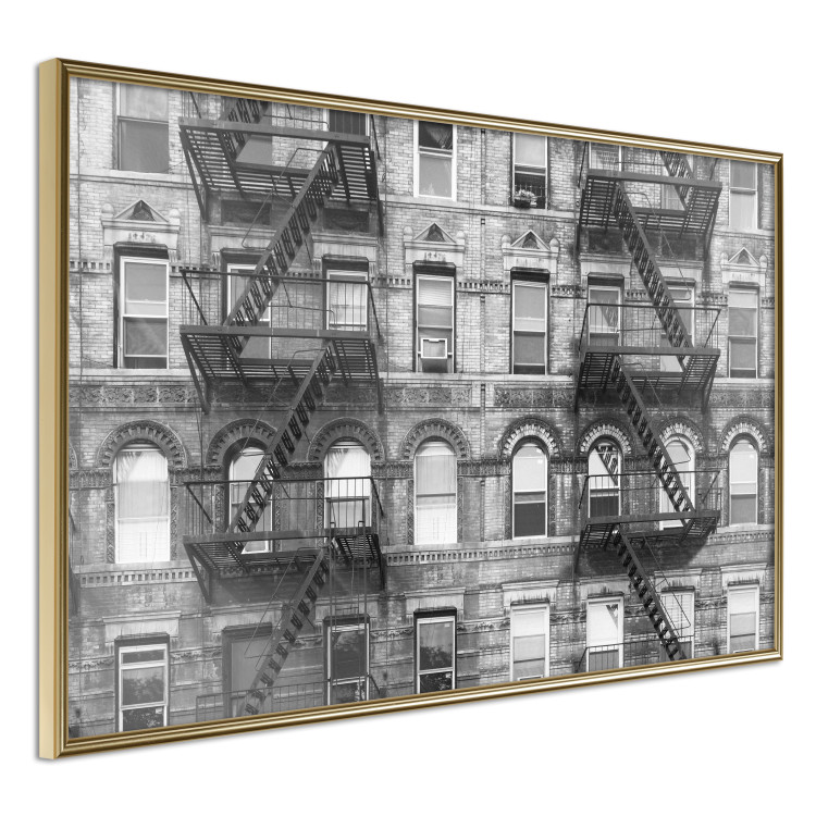 Poster Brick Apartment - black and white architectural shot in New York City 117232 additionalImage 12