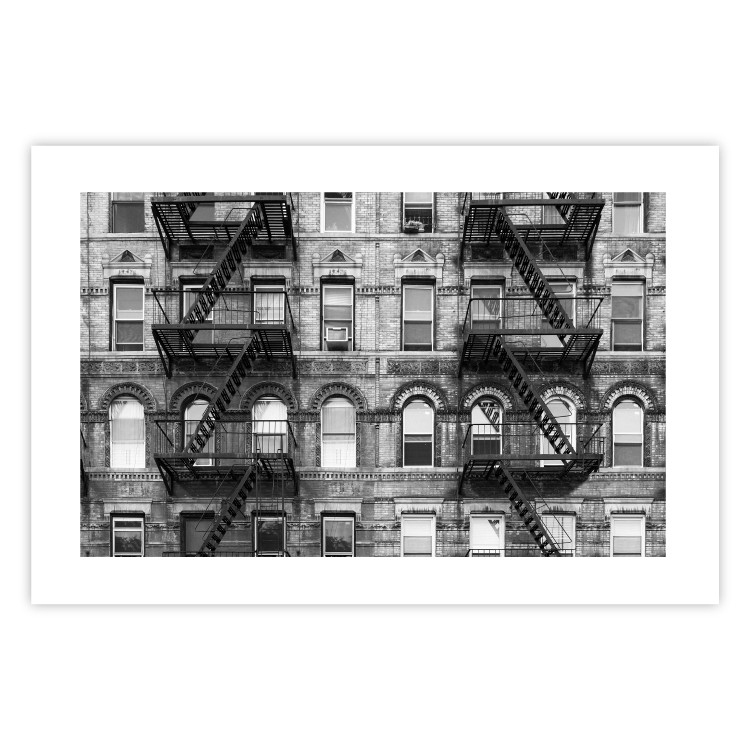 Poster Brick Apartment - black and white architectural shot in New York City 117232 additionalImage 25