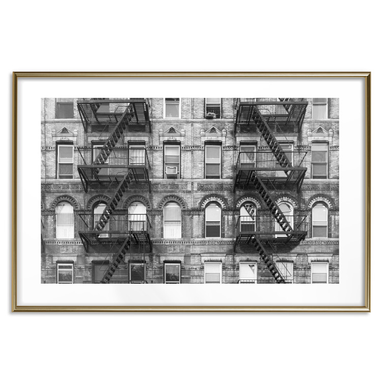 Poster Brick Apartment - black and white architectural shot in New York City 117232 additionalImage 14
