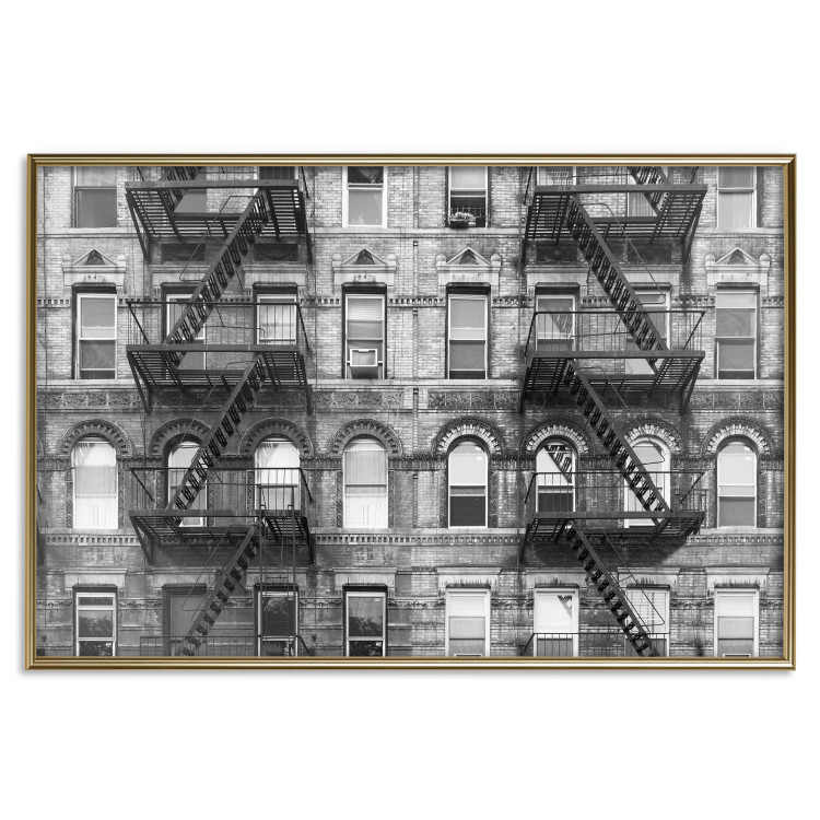 Poster Brick Apartment - black and white architectural shot in New York City 117232 additionalImage 20