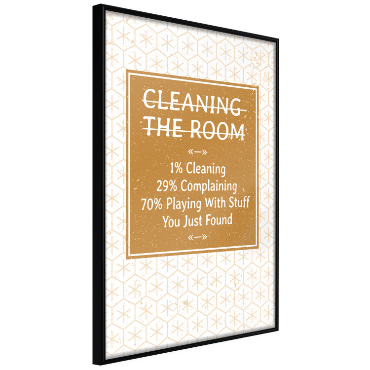 Poster Cleaning Room - composition in brown pattern with English texts 117432 additionalImage 12