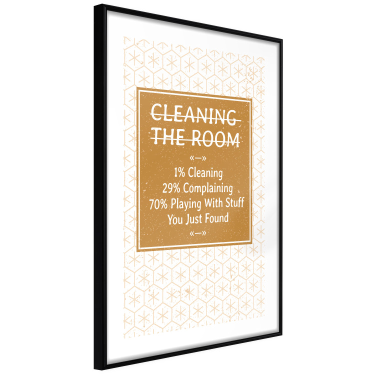 Poster Cleaning Room - composition in brown pattern with English texts 117432 additionalImage 11