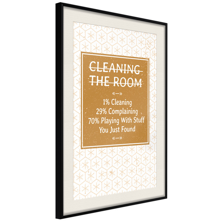 Poster Cleaning Room - composition in brown pattern with English texts 117432 additionalImage 3