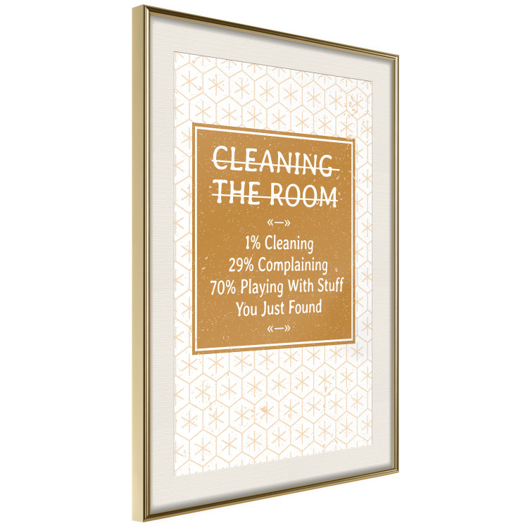 Poster Cleaning Room - composition in brown pattern with English texts 117432 additionalImage 2