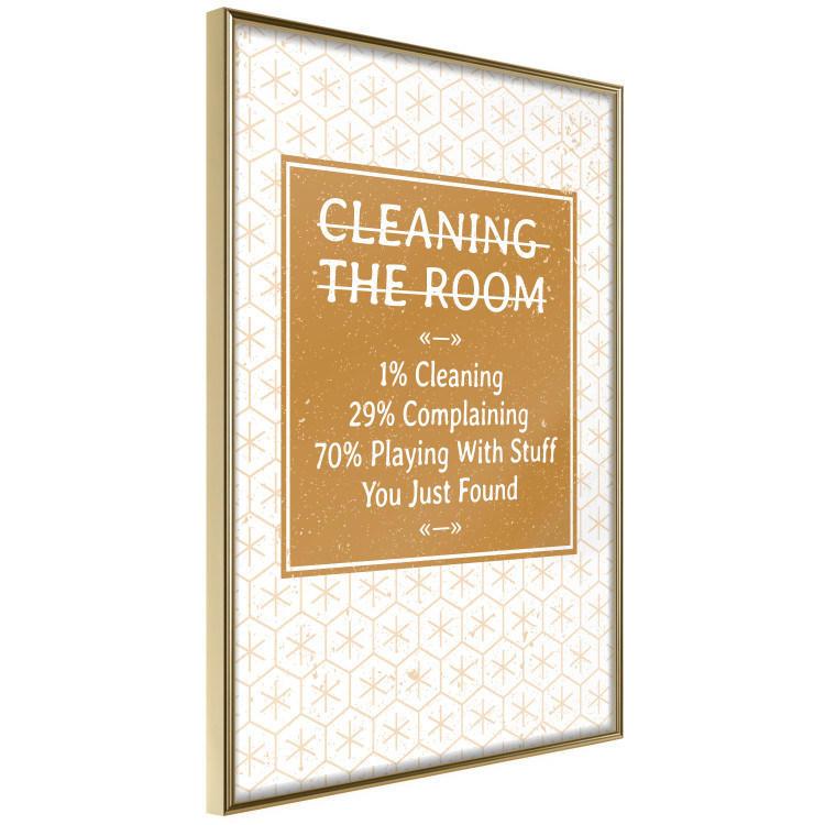 Poster Cleaning Room - composition in brown pattern with English texts 117432 additionalImage 14
