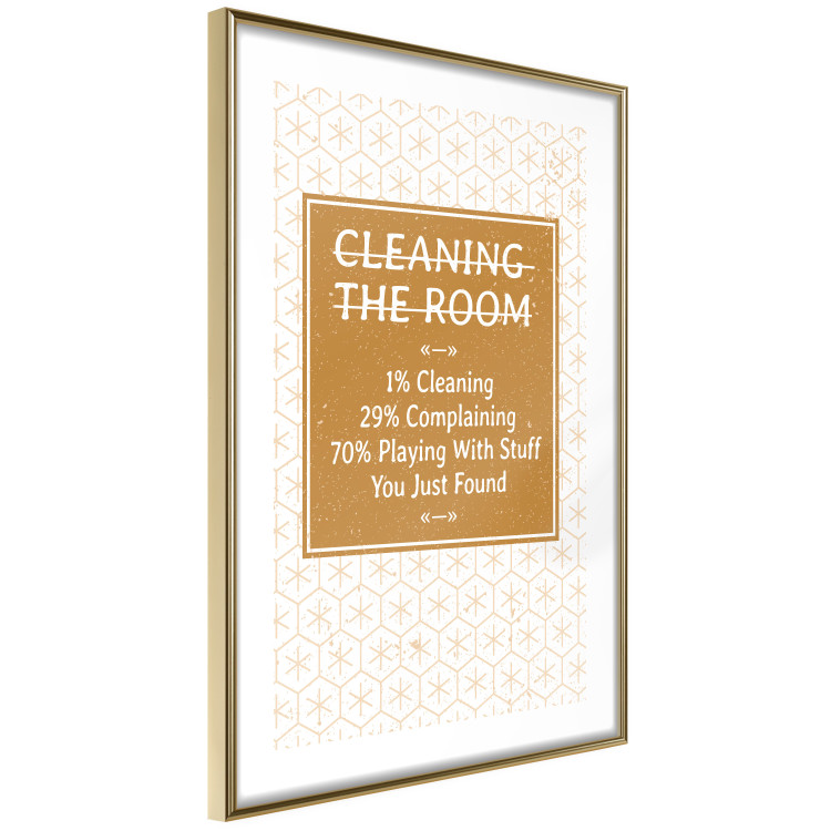 Poster Cleaning Room - composition in brown pattern with English texts 117432 additionalImage 8