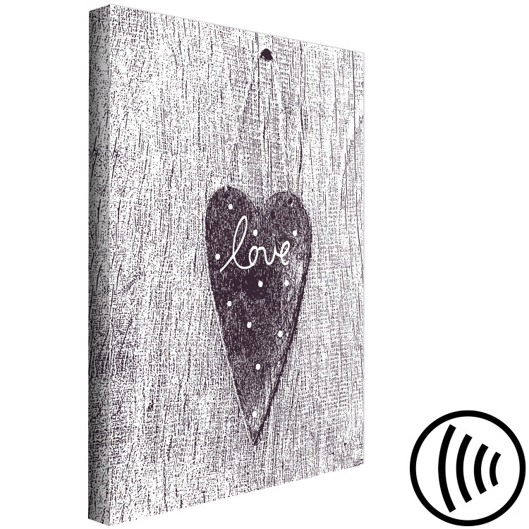 Canvas Art Print Love on a tree - a heart with the inscription LOVE carved on the bark 118232 additionalImage 6