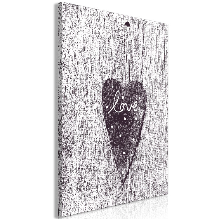 Canvas Art Print Love on a tree - a heart with the inscription LOVE carved on the bark 118232 additionalImage 2