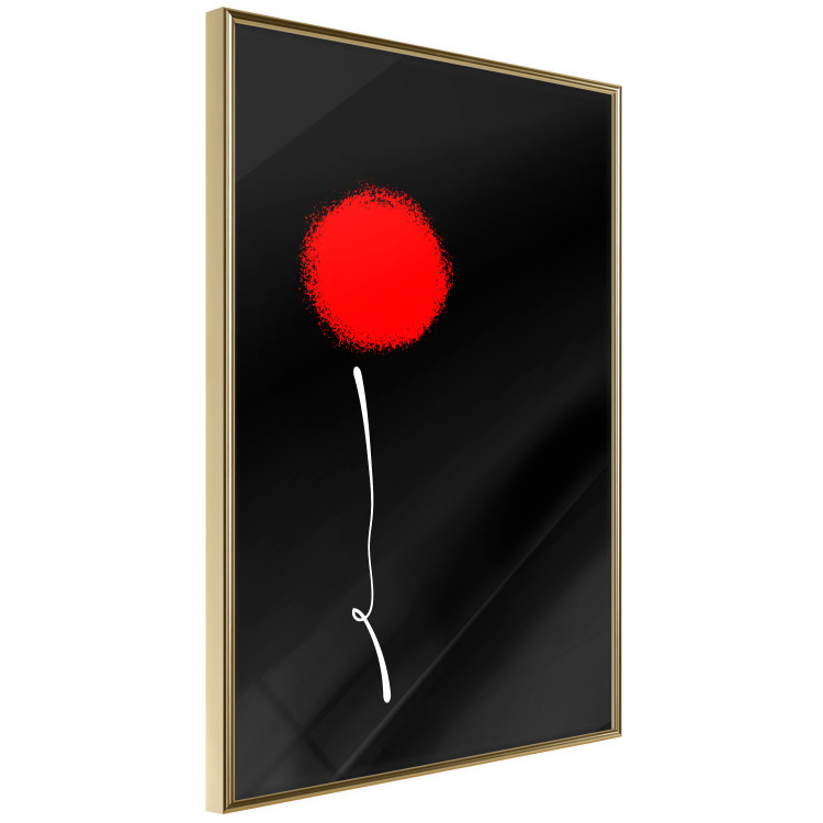 Wall Poster Minimalist Flower - composition with a red flower on a black background 119132 additionalImage 12