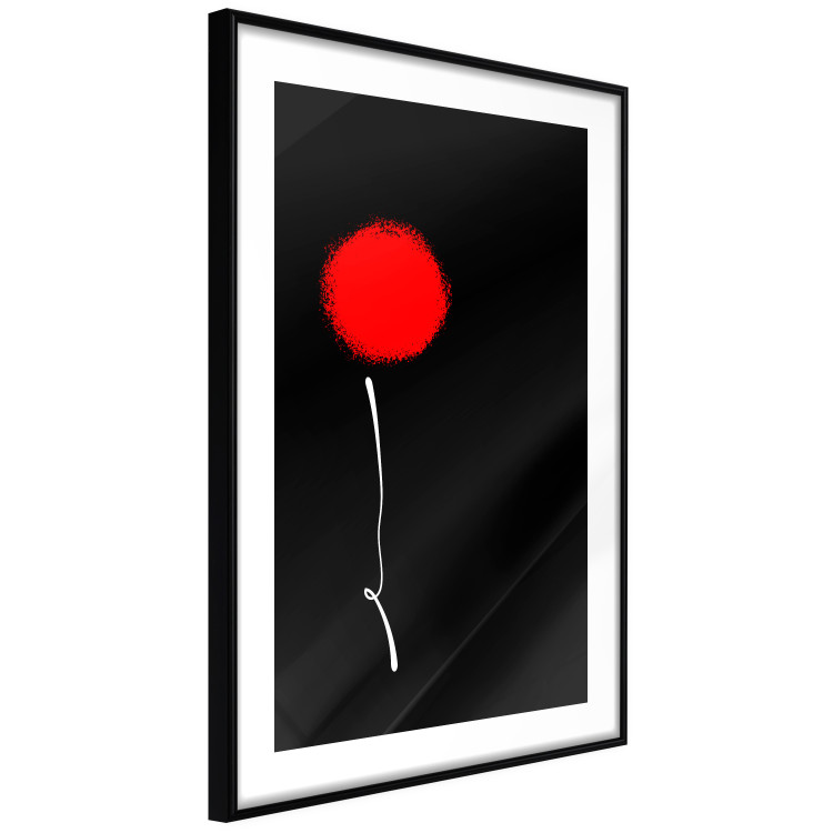 Wall Poster Minimalist Flower - composition with a red flower on a black background 119132 additionalImage 11