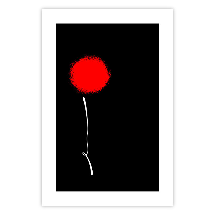 Wall Poster Minimalist Flower - composition with a red flower on a black background 119132 additionalImage 19