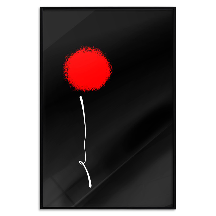 Wall Poster Minimalist Flower - composition with a red flower on a black background 119132 additionalImage 18