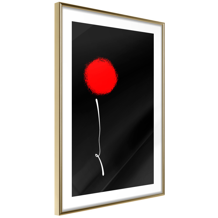 Wall Poster Minimalist Flower - composition with a red flower on a black background 119132 additionalImage 6