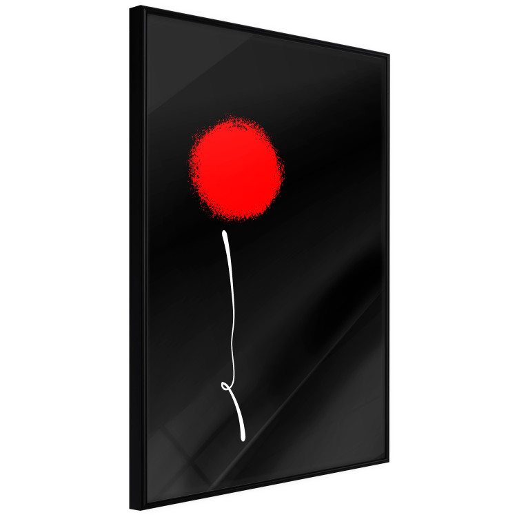 Wall Poster Minimalist Flower - composition with a red flower on a black background 119132 additionalImage 10