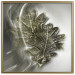 Poster Oak Leaf - botanical abstraction in waves and leaves on a silver background 120832 additionalThumb 16