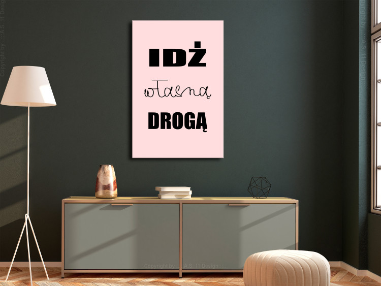 Canvas Art Print Important decisions - inscription in Polish on a pink background 122832 additionalImage 3