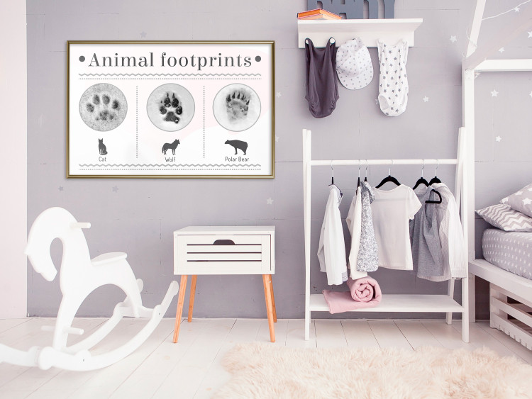 Poster Paw Prints - animal paw prints with black signatures and graphics 122932 additionalImage 7