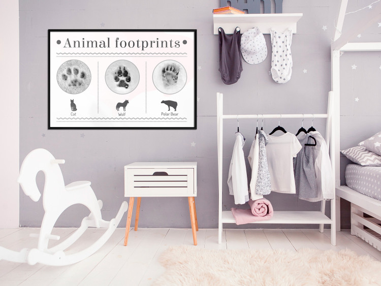 Poster Paw Prints - animal paw prints with black signatures and graphics 122932 additionalImage 5