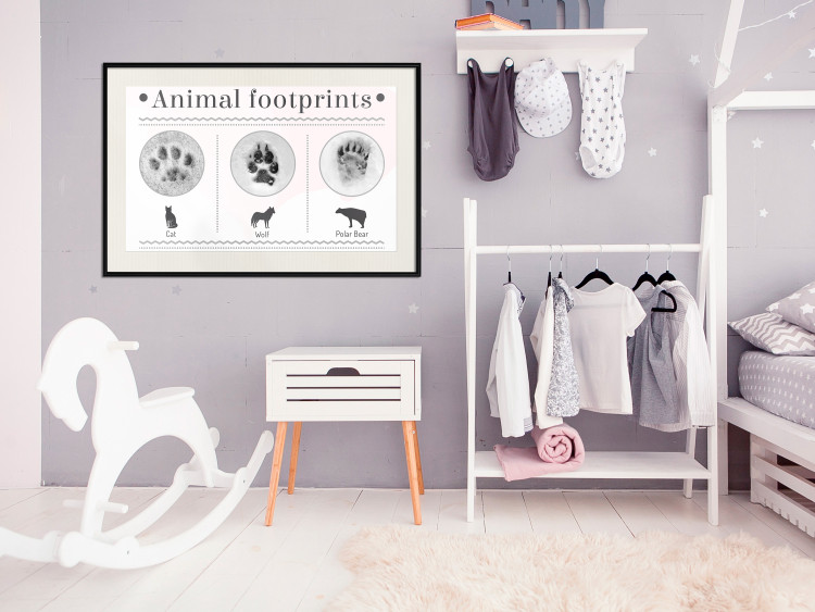Poster Paw Prints - animal paw prints with black signatures and graphics 122932 additionalImage 22