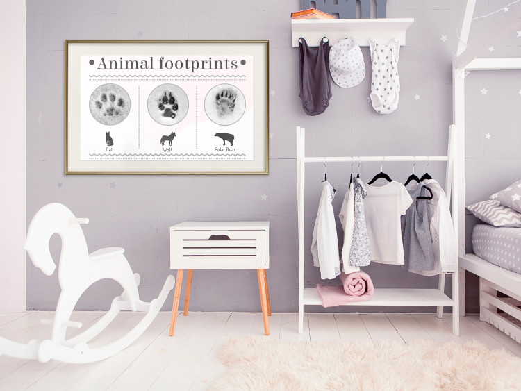 Poster Paw Prints - animal paw prints with black signatures and graphics 122932 additionalImage 21