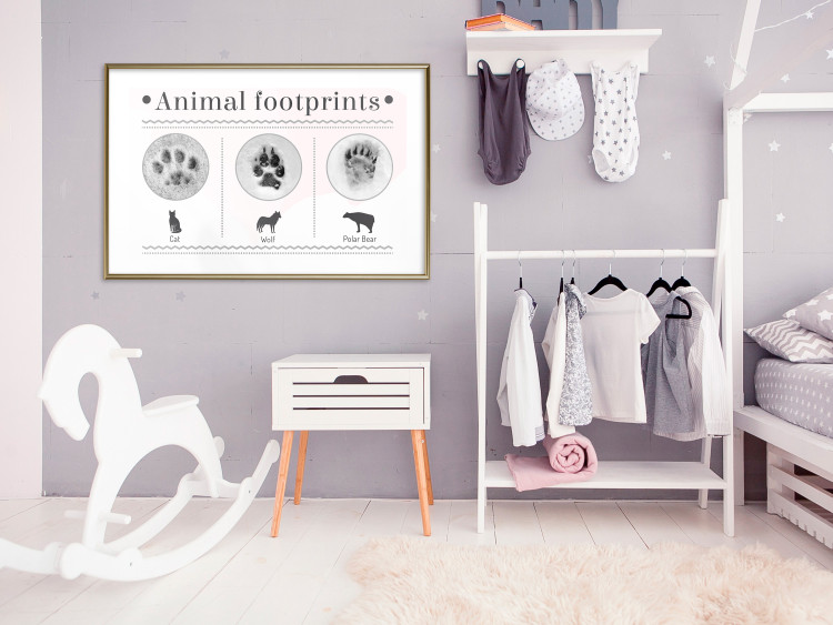 Poster Paw Prints - animal paw prints with black signatures and graphics 122932 additionalImage 15