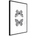 Poster Two Butterflies - black and white insects with various patterns on wings 123132 additionalThumb 12