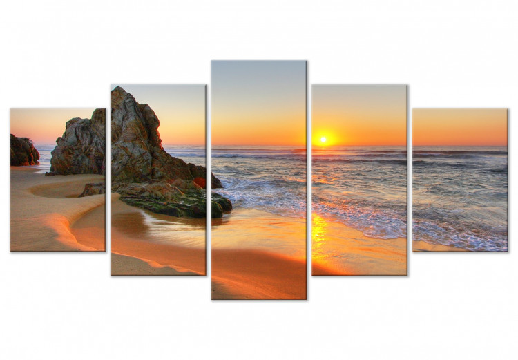 Canvas Art Print Meeting at Sunset (5 Parts) Wide 123332