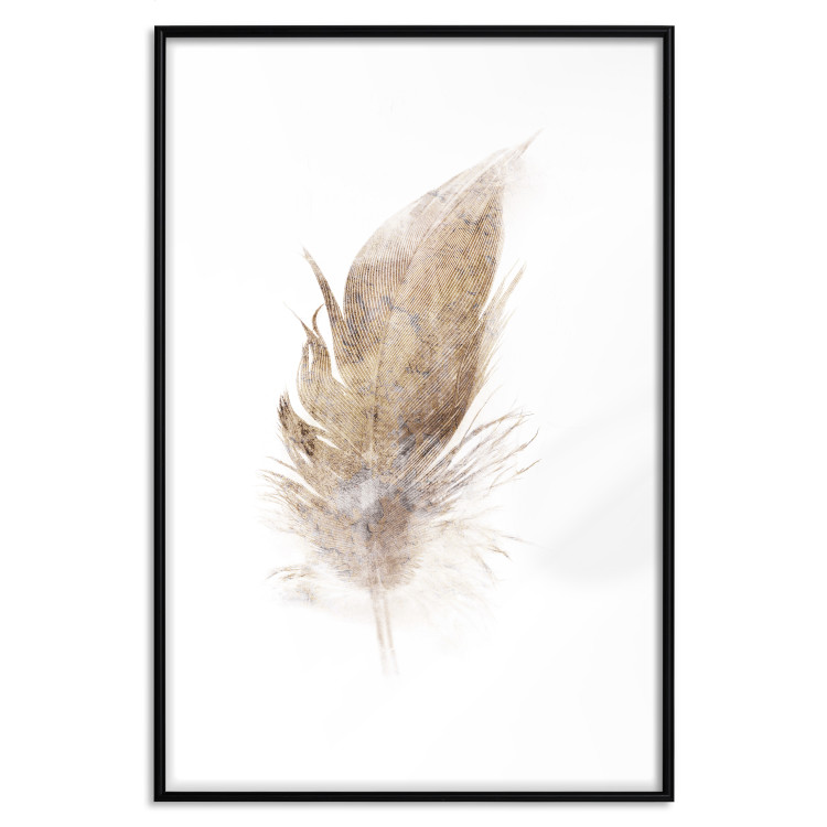Wall Poster Transience (Beige) - velvety feather in a single color on a white background 125232 additionalImage 17