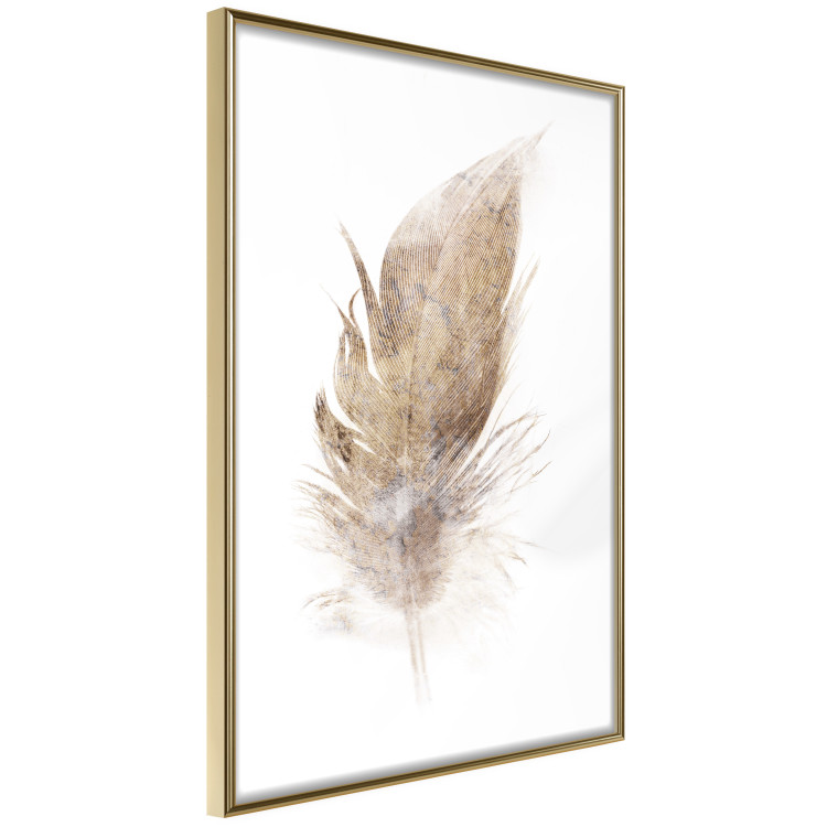 Wall Poster Transience (Beige) - velvety feather in a single color on a white background 125232 additionalImage 5