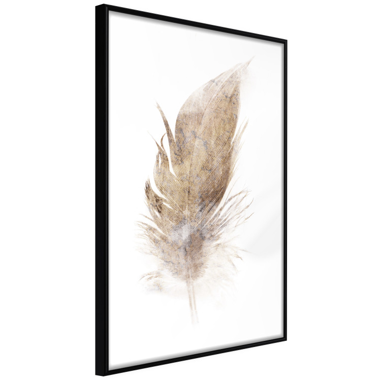 Wall Poster Transience (Beige) - velvety feather in a single color on a white background 125232 additionalImage 8