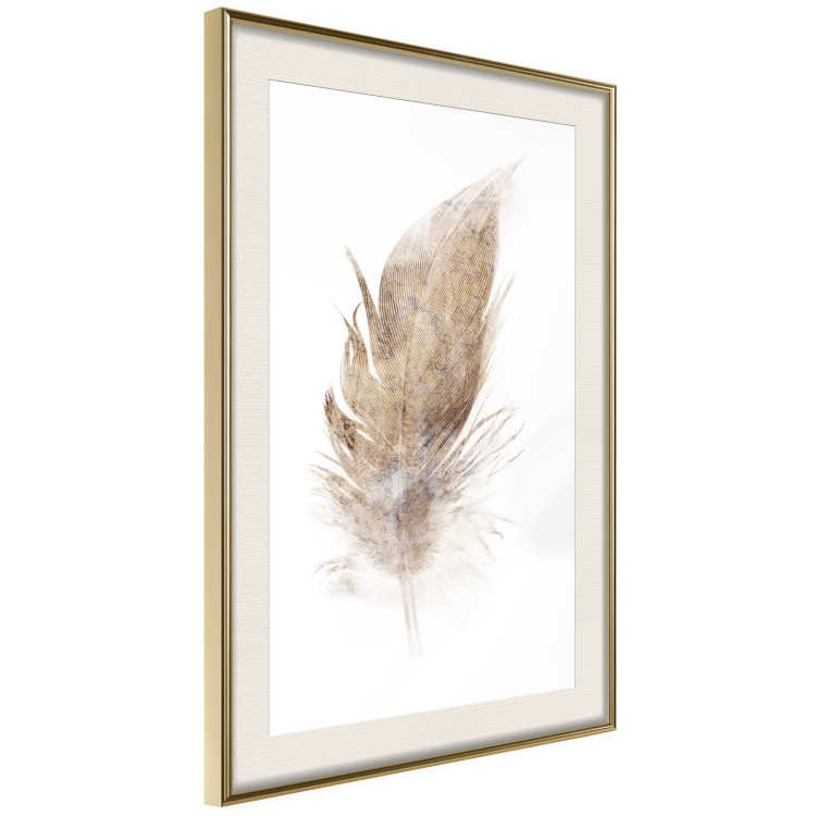 Wall Poster Transience (Beige) - velvety feather in a single color on a white background 125232 additionalImage 4