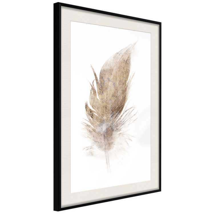 Wall Poster Transience (Beige) - velvety feather in a single color on a white background 125232 additionalImage 3