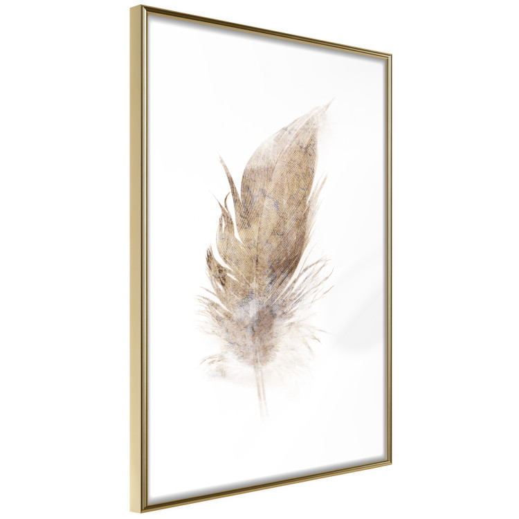 Wall Poster Transience (Beige) - velvety feather in a single color on a white background 125232 additionalImage 5