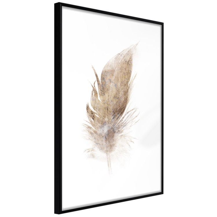 Wall Poster Transience (Beige) - velvety feather in a single color on a white background 125232 additionalImage 2