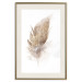 Wall Poster Transience (Beige) - velvety feather in a single color on a white background 125232 additionalThumb 19