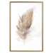 Wall Poster Transience (Beige) - velvety feather in a single color on a white background 125232 additionalThumb 20