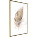 Wall Poster Transience (Beige) - velvety feather in a single color on a white background 125232 additionalThumb 7