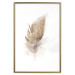 Wall Poster Transience (Beige) - velvety feather in a single color on a white background 125232 additionalThumb 14