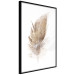 Wall Poster Transience (Beige) - velvety feather in a single color on a white background 125232 additionalThumb 8