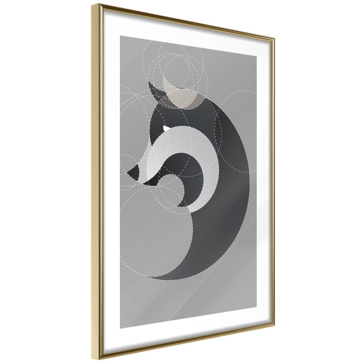 Poster Wolf in Circles - abstract animal made of gray geometric figures 126932 additionalImage 5
