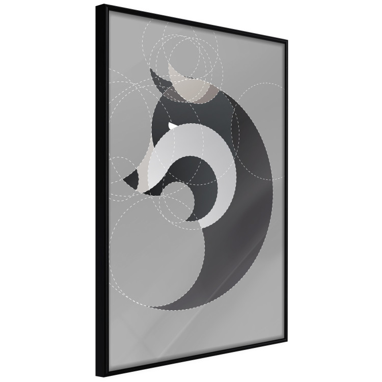 Poster Wolf in Circles - abstract animal made of gray geometric figures 126932 additionalImage 10