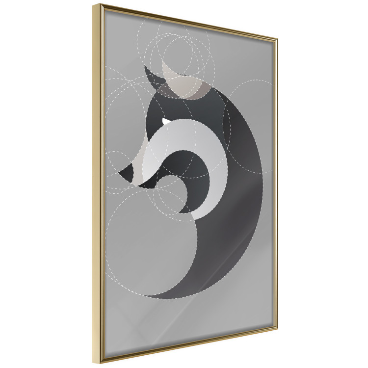 Poster Wolf in Circles - abstract animal made of gray geometric figures 126932 additionalImage 9