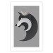 Poster Wolf in Circles - abstract animal made of gray geometric figures 126932 additionalThumb 19