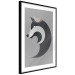 Poster Wolf in Circles - abstract animal made of gray geometric figures 126932 additionalThumb 2