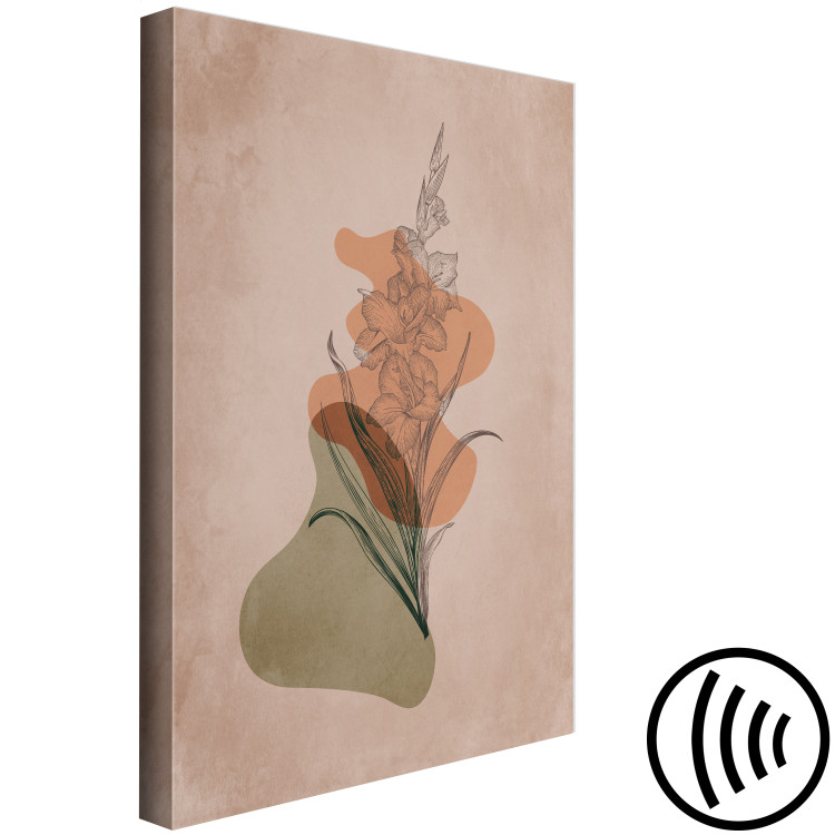 Canvas Gladiolus (1-part) vertical - abstract flower in boho motif 129332 additionalImage 6