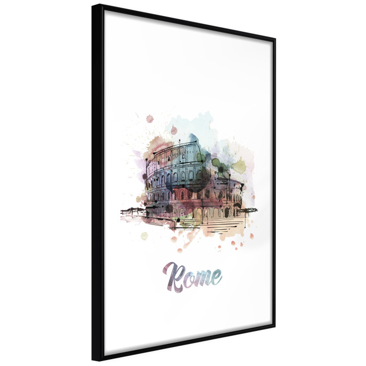 Poster Rainbow Colosseum - colorful architecture of Rome and text against white background 129432 additionalImage 6