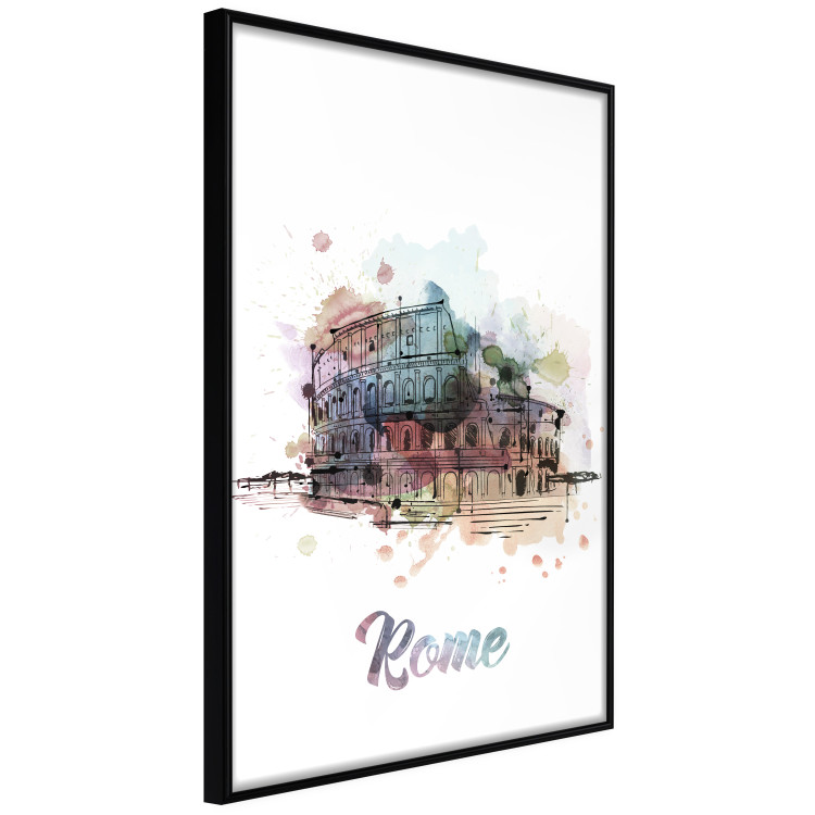 Poster Rainbow Colosseum - colorful architecture of Rome and text against white background 129432 additionalImage 11