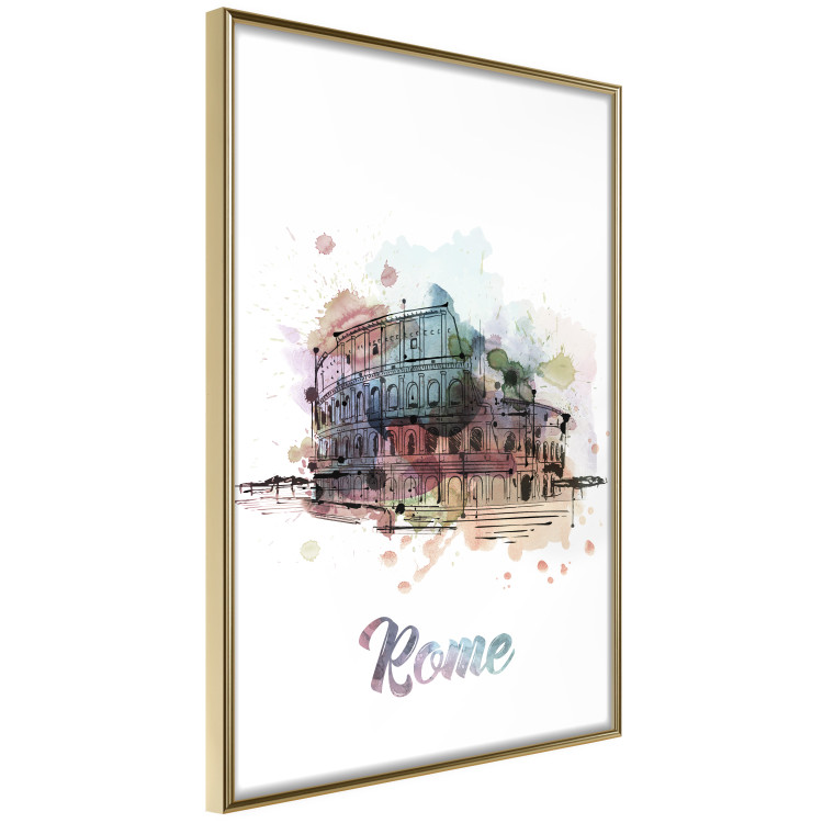 Poster Rainbow Colosseum - colorful architecture of Rome and text against white background 129432 additionalImage 12