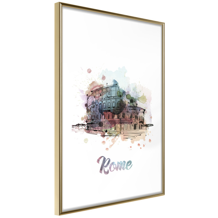 Poster Rainbow Colosseum - colorful architecture of Rome and text against white background 129432 additionalImage 7